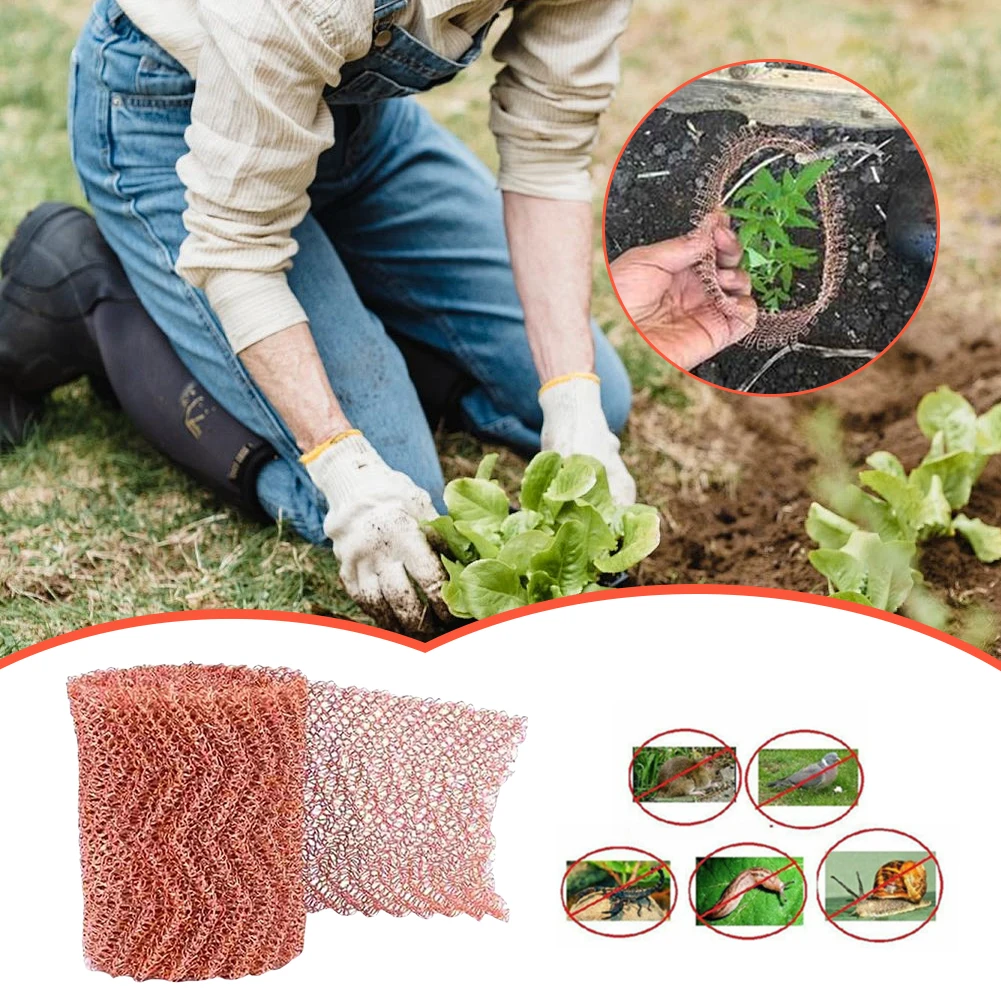 Copper Mesh Slug Repeller Rustproof Slug  Copper Net Long Lasting Slugs Expeller for Mouse   Control