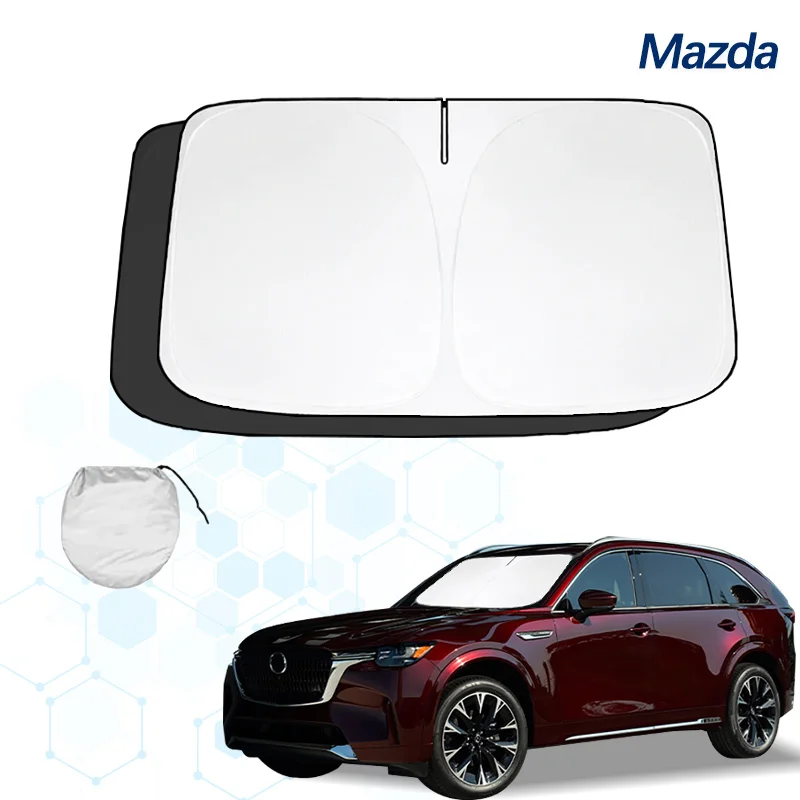 Car Windshield Sun Shade For Mazda CX90 Sunshade Summer Visor Protector Foldable Blocks UV Rays Protection Accessories