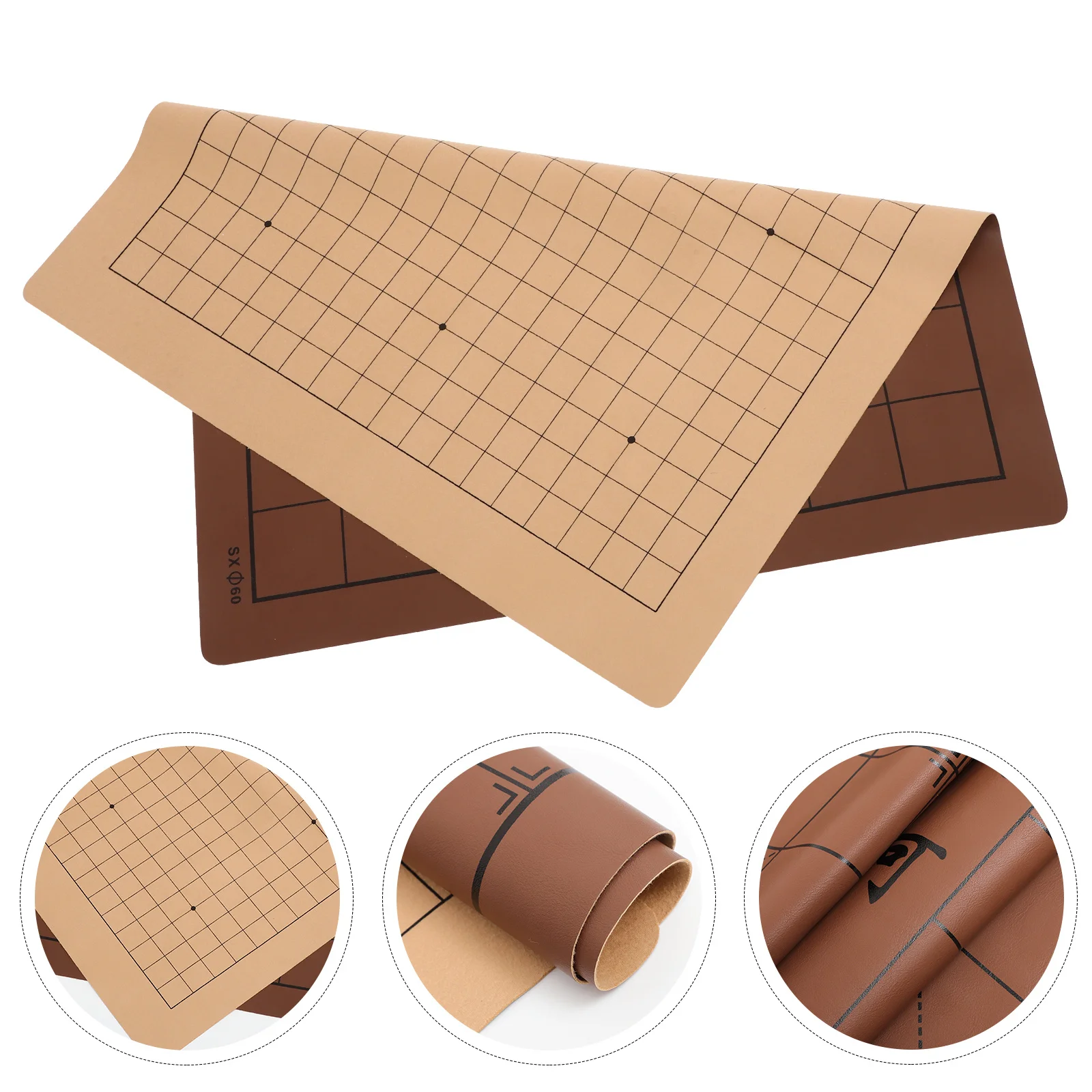 Folding Dual-Sided Pu Chessboard For Chinese Chess Weiqi Board Foldable Game Accessories Durable Practical Board