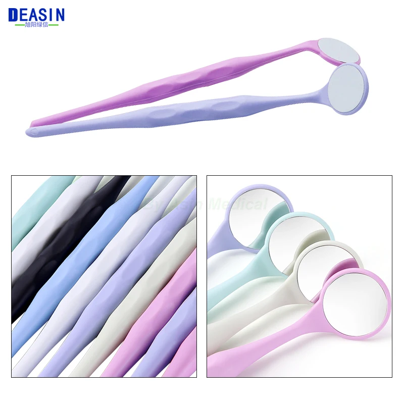 10pcs/Box Dental Double Sided Mouth Mirrors Autoclavable Surface Exam Reflectors With Handle Oral Mirror Tooth Whitening