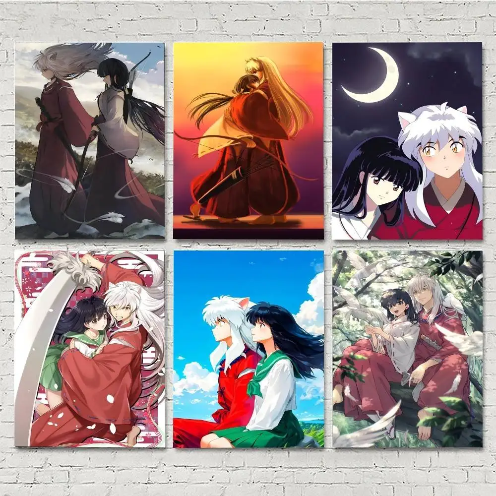 Classic Anime I-Inuyasha And Kikyo Manga Posters HD Print Vintage Wall Art Decor for Home Study Room