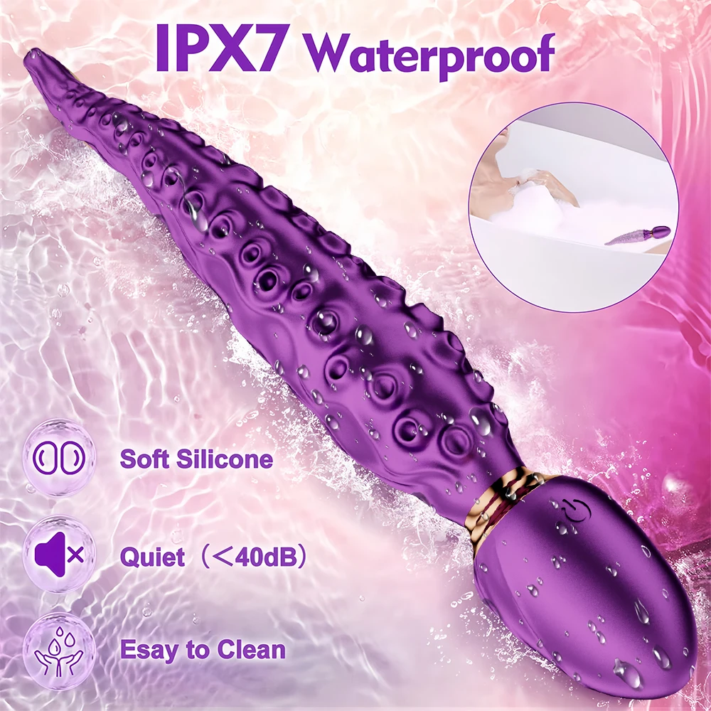 الأخطبوط اللامسة الشرج هزاز أنثى G بقعة البظر تحفيز المهبل 360 °   دوران سيليكون دسار لعبة الجنس الاستمناء للنساء