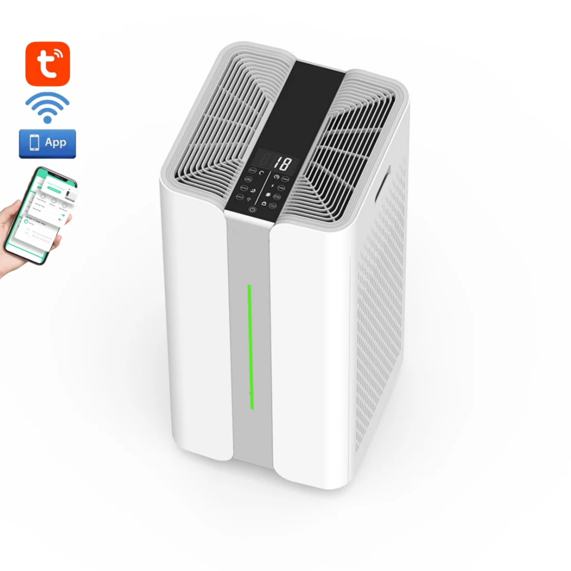 

Умный портативный очиститель воздуха для дома с Wi-Fi и HEPA-фильтром, большой объем, для бытового использования