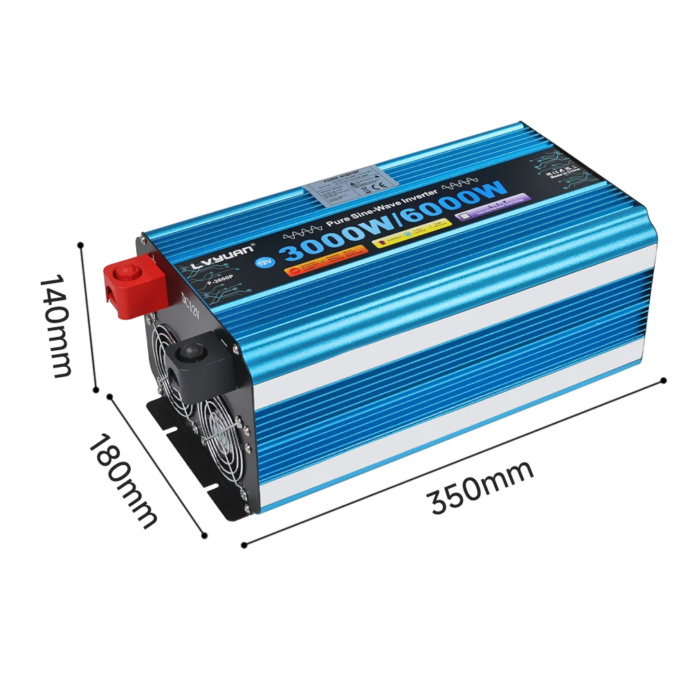 LVYUAN Pure Sine Wave Inverter 4kW-7kW DC12V/DC24V AC220V 230V Home/Outdoor Smart Remote Control Power Inversor