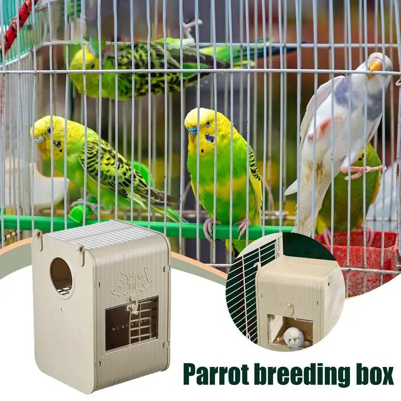 

Parakeet Nest Box Conure Nesting Box Visual Spacious Parrot Shelter Built-in Ladder For Nature Conservation Sparrow Feeding