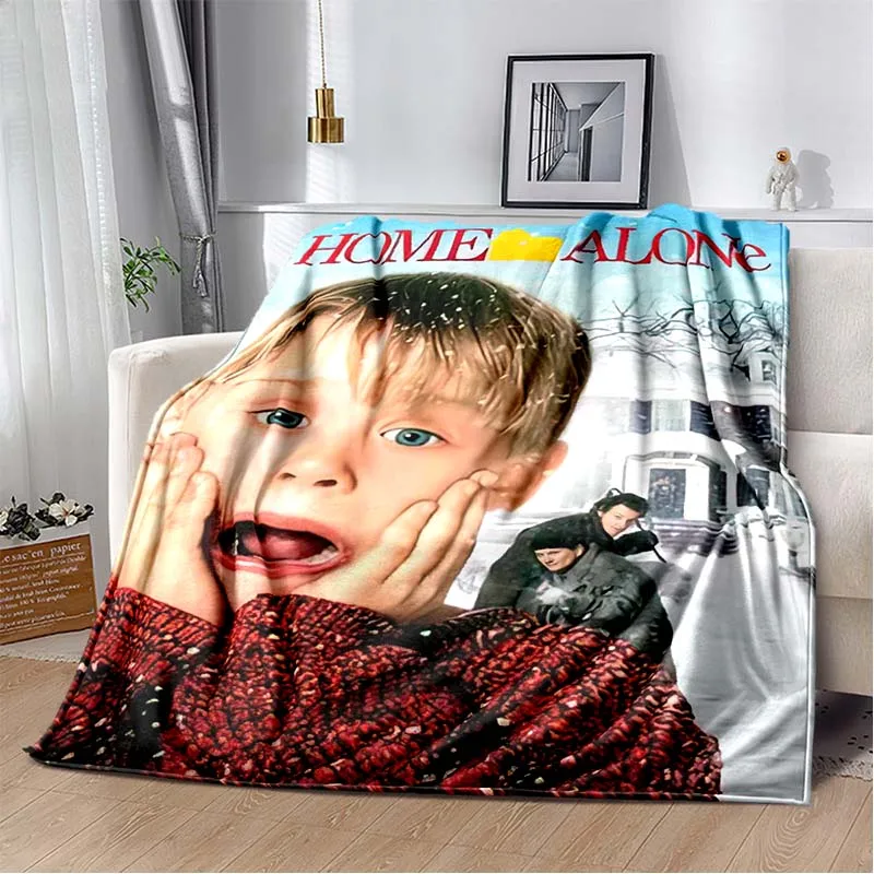Home‑Alone Classic Film Print Flannel Blanket Soft Warm Throw For Sofa Bedroom Xmas Home Decor Holiday Fan Collectible Gift