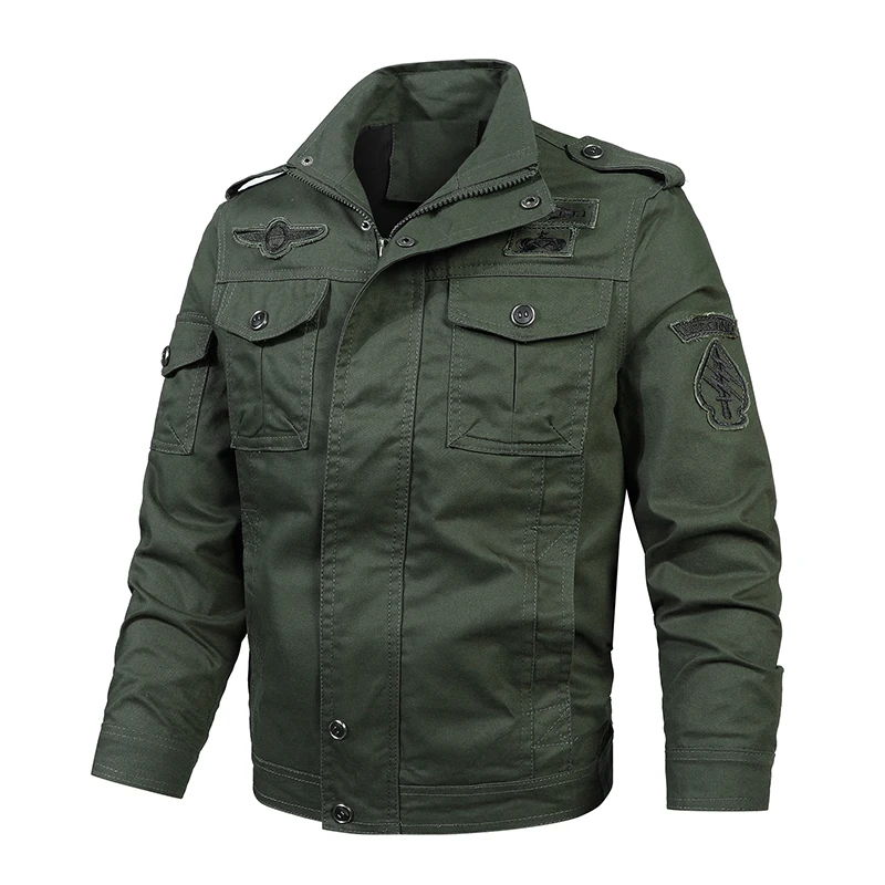 

Men Pop Military Jacket Winter Bomber Jacket Coat Army Safari Cotton Pilot Jacket Autumn Fashion Casual Cargo Slim Fit men Coat