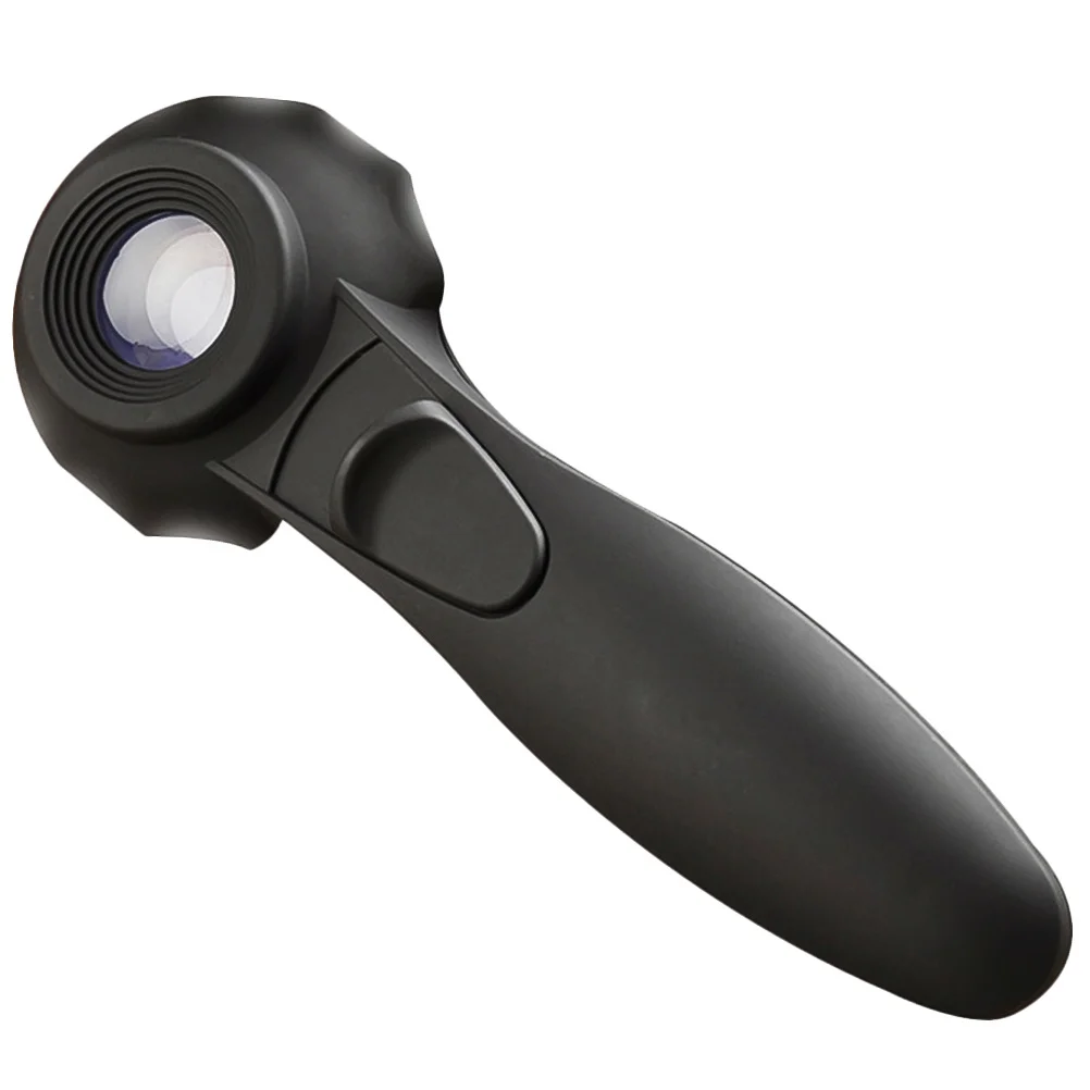 

1Pcs Hand Magnifying Glass Black Jewelry Identification Elastic Lens 30x 6 Leds Portable Lightweight Magnifier