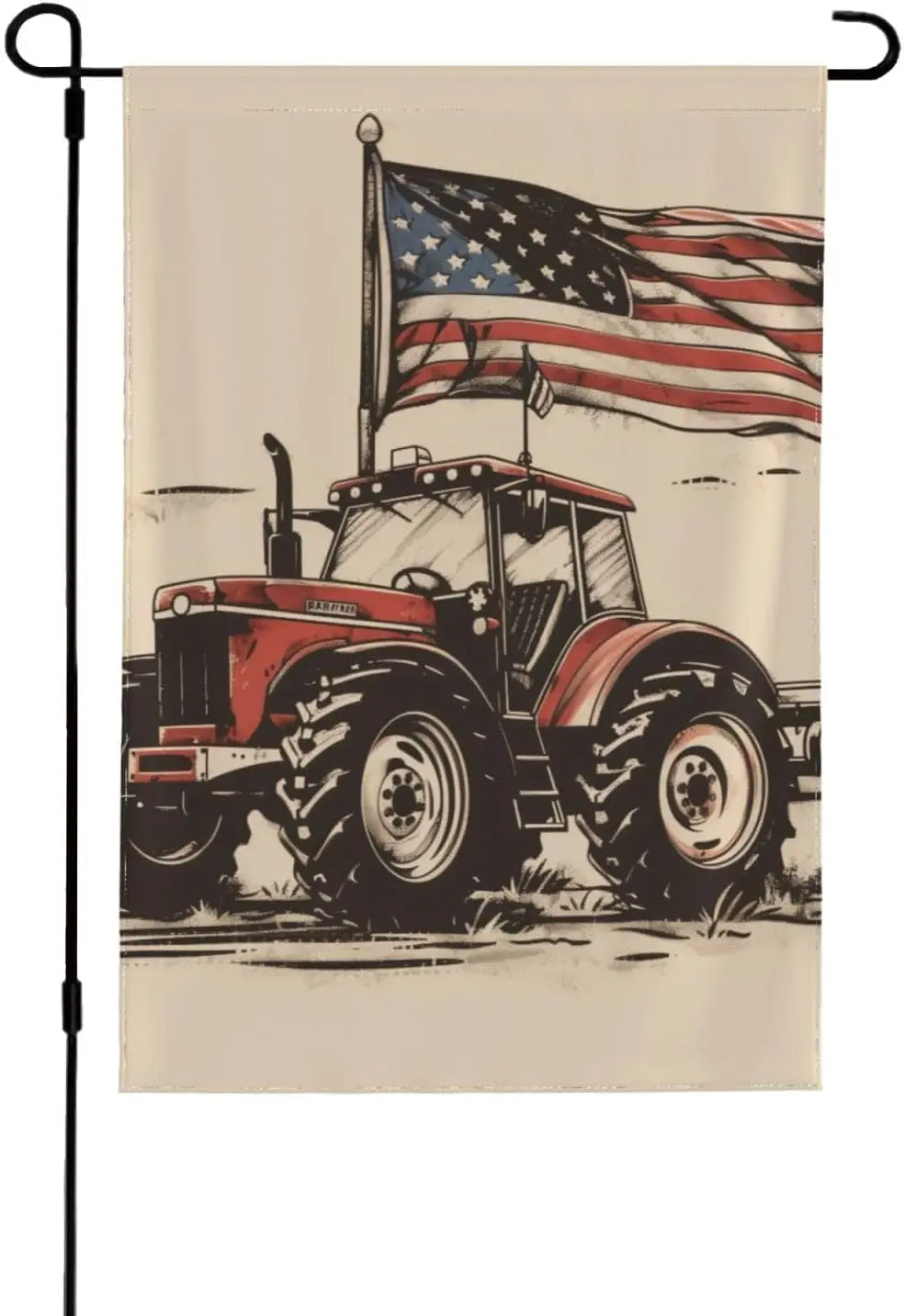 OSAM SPACE Vintage Tractor Flag Garden Flags for Outdoor Decor 12.5x18 Inch Double Sided Yard Flag Decorations Flags for Out ZZM