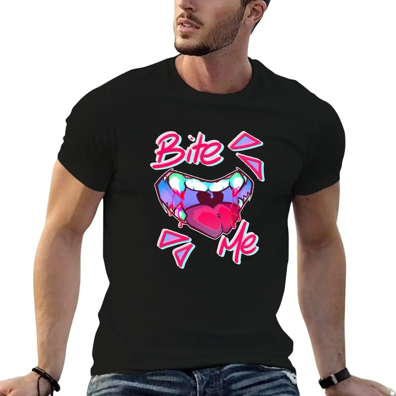 

Bite Me T-Shirt anime shirts graphic tees boys animal print anime stuff vintage t shirt men