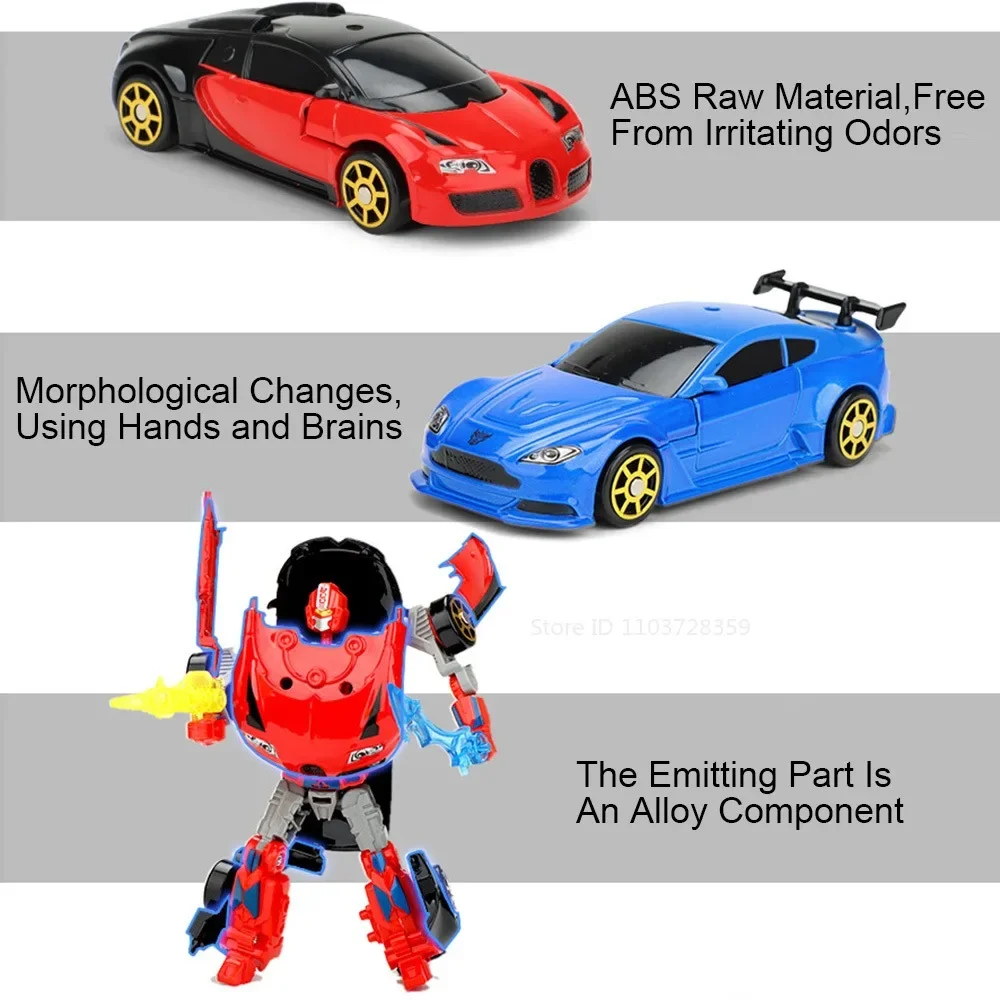 1:32 스케일 변형 로봇 장난감 미니어처 자동차 모델 합금 다이캐스트 슬라이딩 휠 미니 수동 변형 자동차 어린이 선물용