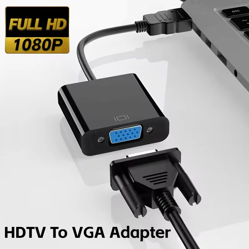 HDMI to VGA Adapter Cable For Projector DTV TV HDVD Laptop DP Male to VGA Female Converter Adapter Cable