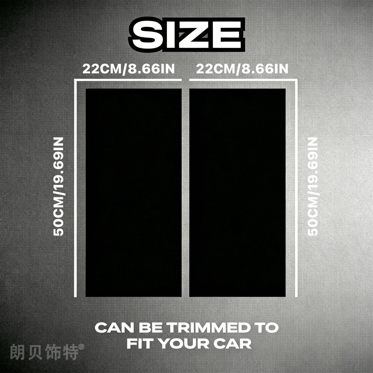 2PCS Matte Black Car Pillar Post Stickers Decals 22x50cm Self Adhesive Waterproof Vinyl Cover Scratches  Universal Fit Car