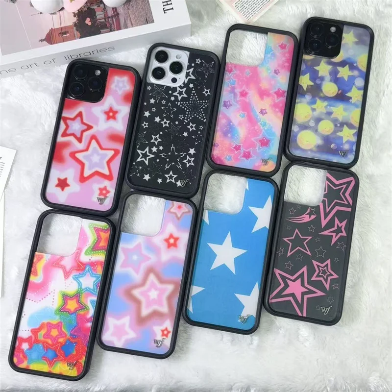 Wildflower ins Glänzende Stern-Handyhülle für iPhone 16 15 14 13 11 12 17 Pro Max Plus wf Dreaming Cute Sweet Stars wf Cover ﻿ ﻿ ﻿ ﻿ ﻿ ﻿ ﻿ ﻿