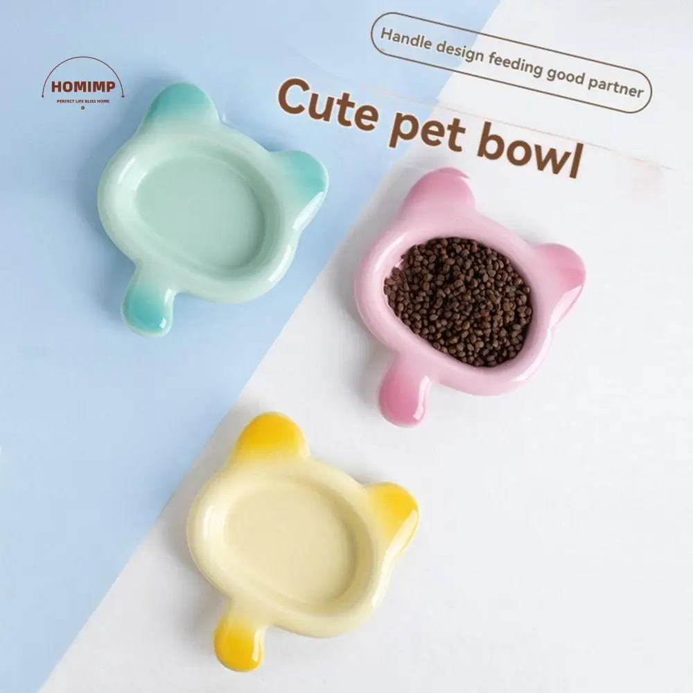 

Non-slip Ceramic Cat Bowl Anti Vomiting Neck Protection Pet Drinking Eating Feeder with Handle Stable Dog Food Water Container