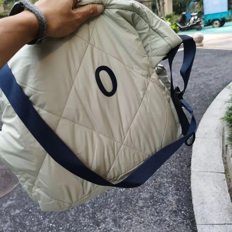 White Blue Green Quilted Puffer Crossbody Bag Diamond Lattice Cotton Padded Soft Large Capacity Shoulder Tote Casual Outdoor