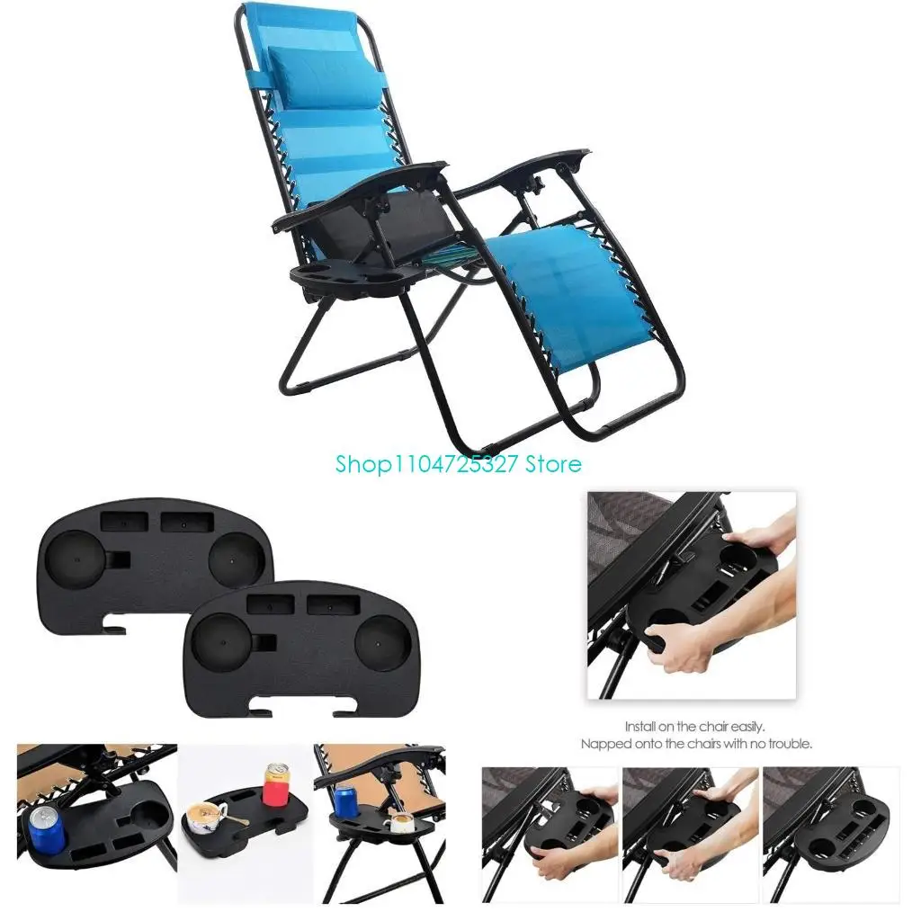 D8KF Zero-Gravity Chair Cup Holder Zero-Gravity Chair Upgraded Version Cup Holder Clip On Chair Table for w/ Mobile Device Sl