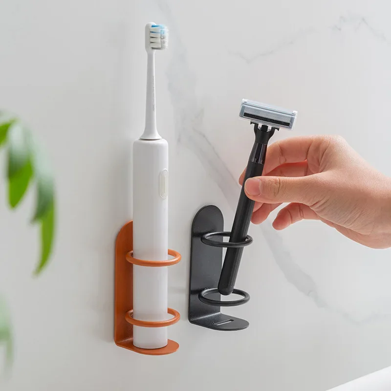CANBOUN Wall-Mounted Electric Toothbrush Holder Punch-free Razor Holder Storage Shelf Toothbrush Organizer Bathroom Accessories
