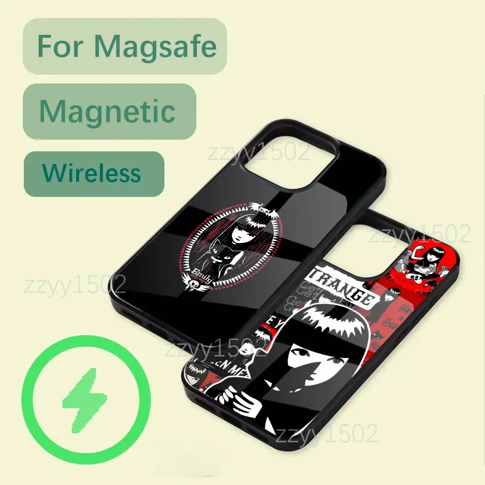 

E-Emily The Strange Black Cat Phone Case For iPhone 17,16,15,14,13,12,11,Pro,Max,Plus,Mini,SE4,E Magsafe Wireless Charging