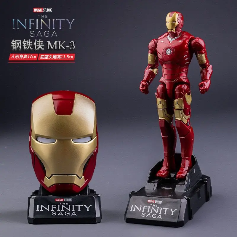 Marvel Iron Man Actionfigur, verformbares Spielzeug, MK85, Captain America, Gelenke, Beweglichkeit, kopfförmige Statue, Modellpuppe, Kindergeschenke, Spielzeug