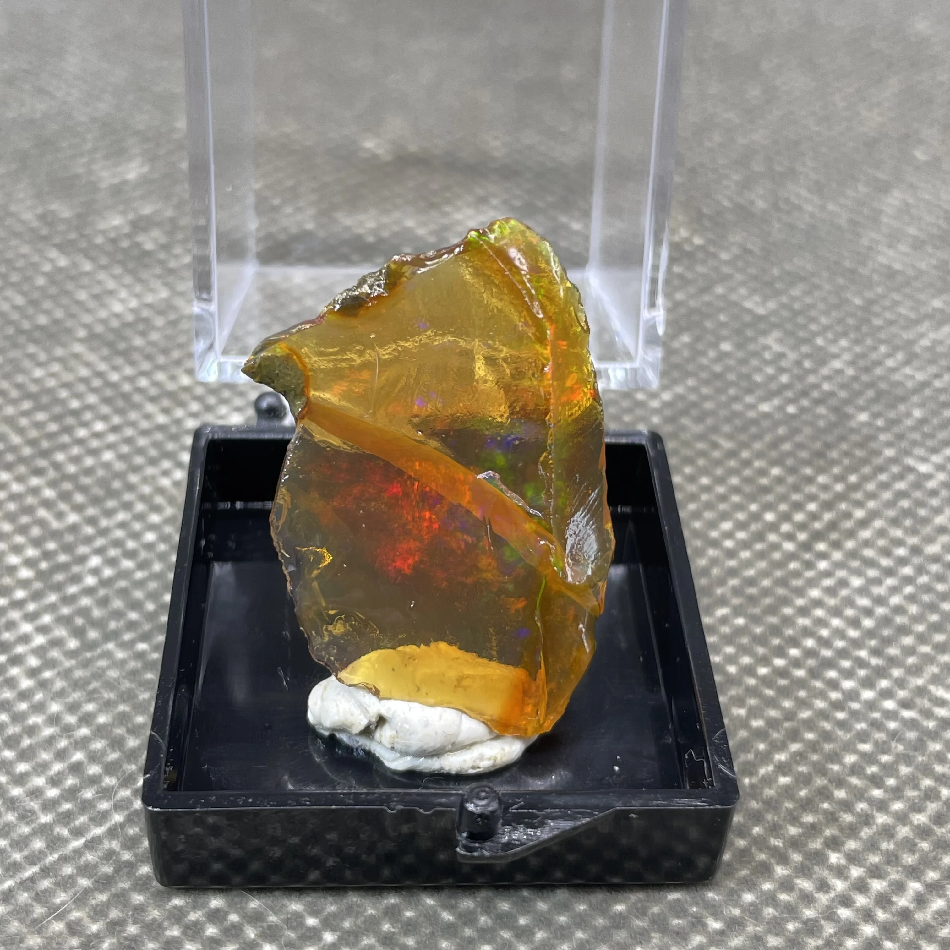 Natural rare Ethiopia water Opal gem mineral specimen + box size 3.4cm + healing quartz crystals and stones rock gemstone