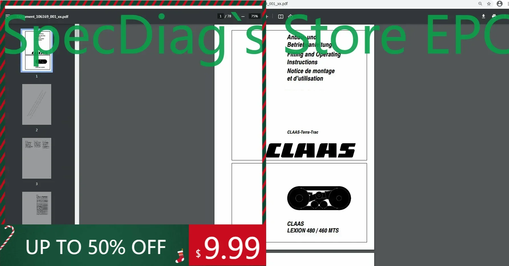 

SpecDiag CLAAS WebTIC Offline RO_ROMANI 05.2025 Оператор Руководство по ремонту Руководство по эксплуатации и обслуживанию Документация DVD