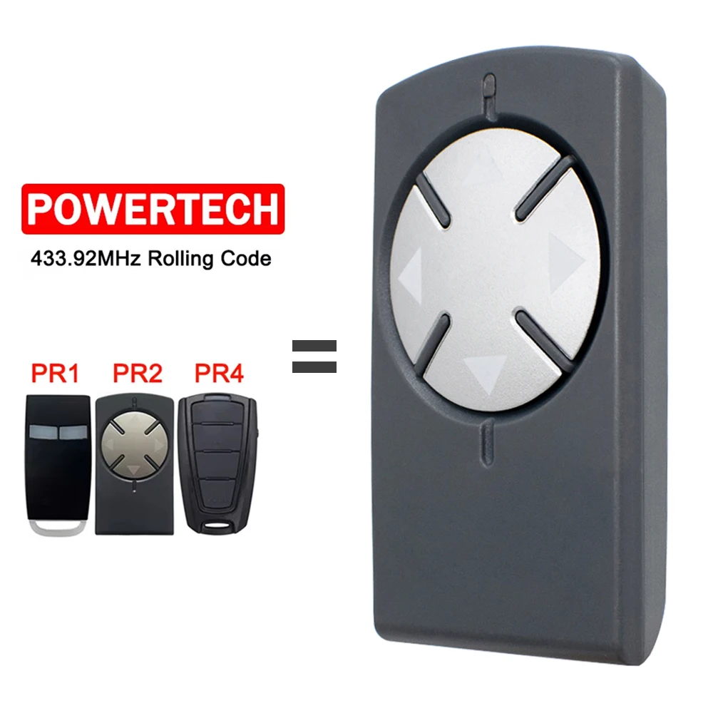 POWERTECH PR2 PR4 PR1 Garage Door Remote 433MHz Rolling Code Command Handheld Transmitter Automatic Door Sliding Gate Controller