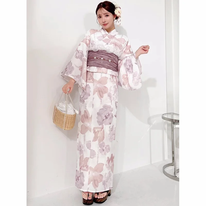 Japanese traditional kimono women's yukata wabi-sabi two-part split yukata easy to wear