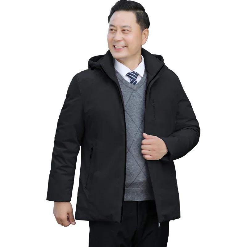 

Winter Cotton Jacket for Men Wear-resistant Jacket Men's Clothing Thick and Warm Detachable Hooded Windproof Cold Proof Parkas