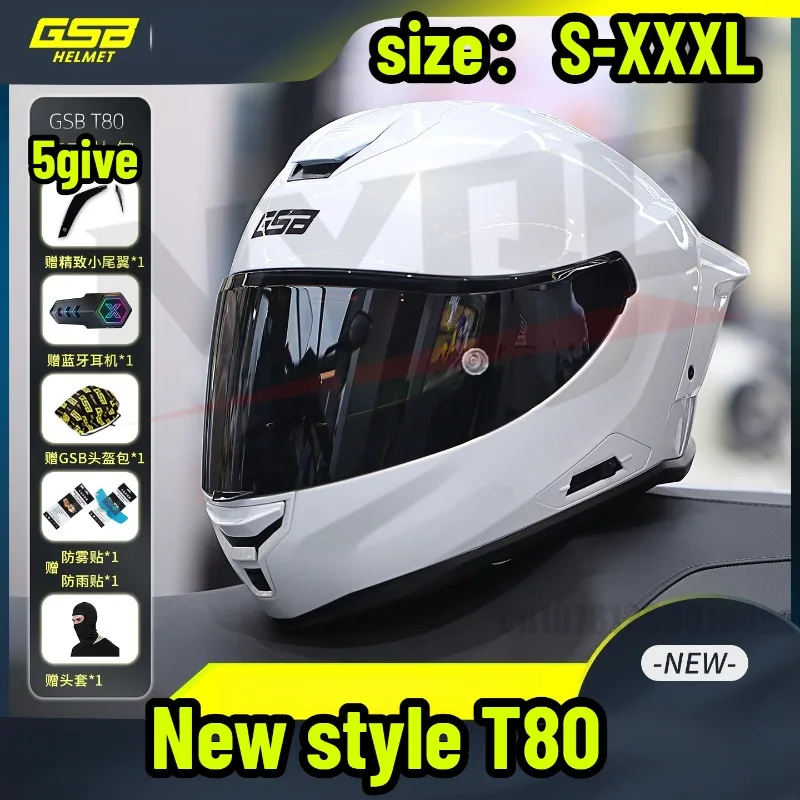 

New GSB T80 Motorcycle Helmet for Men Women Dual Visor All Seasons Commuting Safety Casco-Moto
