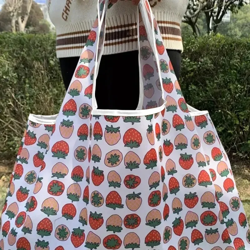 Wiederverwendbare Einkaufstüten, große, waschbare Einkaufstaschen, faltbar, umweltfreundlich, aus Nylon, robuste Taschenhandtaschen – Detail 2
