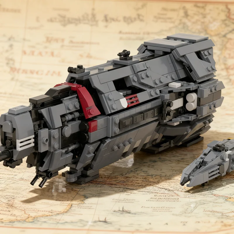 913pcs MOC Space Autumn Class Heavy Cruiser Model Building Blocks Architecture Assemble DIY Toys Creative Christmas Gifts Idea