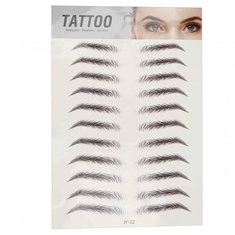 3sheet Eyebrows Sticker Water Transfer Hair-like Eye Brow Tattoo Stickers False Eyebrow Enhancers Waterproof Eye Brow