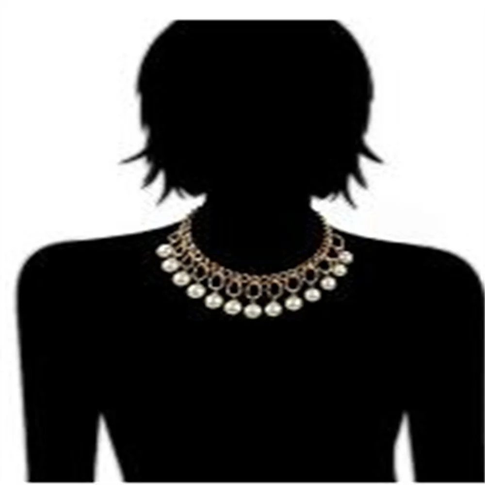 Koop Hot Multi-layer Ketting Grote Imitatie Parel Ketting Vrouwen Kettingen En Hangers