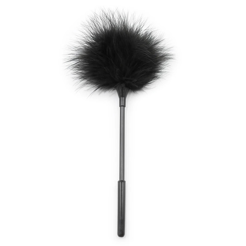 25CM Feather Horse Whip,PU Leather Spanking Paddle Whip fo Cosplay Performance Props