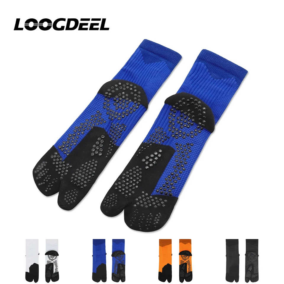 

Носки Loogdeel с раздельным носком (на два пальца), впитывающие пот, с махровой подошвой, нескользящие, с силиконовыми точками, профессиональные тренировочные носки