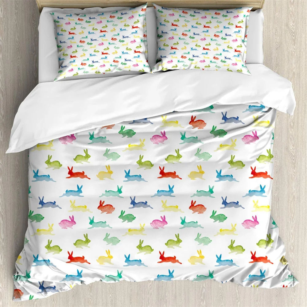 Many little bunnies 3Pcs Bedding Sets 3D Digital Printing Custom Quilt Duvet Cover Set  Home Queen King Quilt Pillowcase