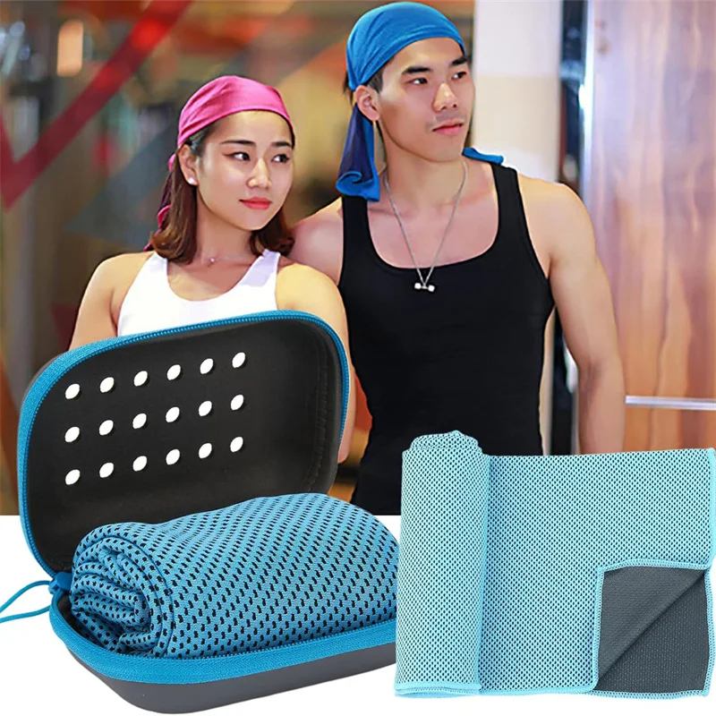 EVA Boxed Cool Sports Towels Outdoor Cooling Fitness Quick Drying Towels Sweat Absorption Quick Dry Ice Towels Running Sports