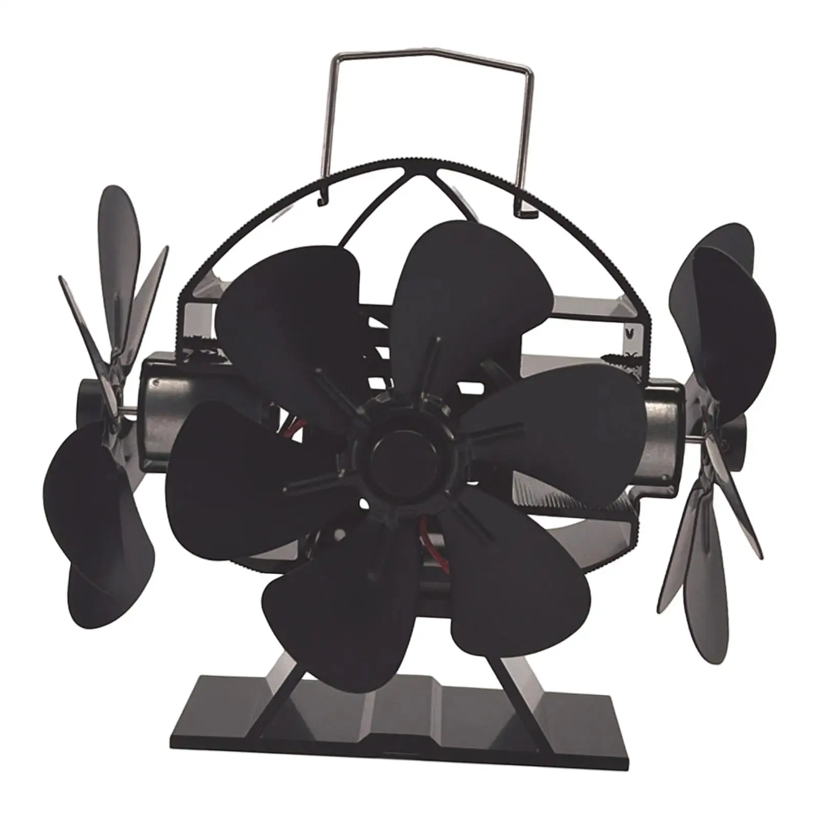 Ventilatore per camino alimentato a calore Design a 18 pale in metallo Ventilatore termico silenzioso Accessori per fornelli a legna per una circolazione efficiente dell'aria della stanza