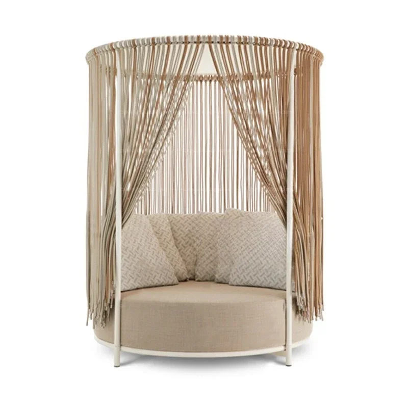

Outdoor bed, leisure courtyard swimming pool light luxury furniture balcony villa, terrace sofa, rattan seaside beach lounger