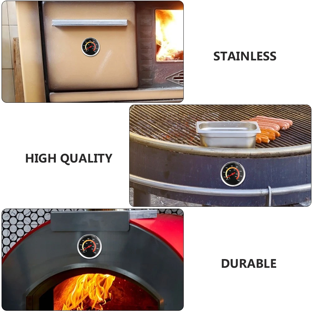 

2Pcs Double Metal Thermometer Stainless Steel Kitchen Oven BBQ Turkey Temperature Monitor 0 400C Reusable Heat Resistant