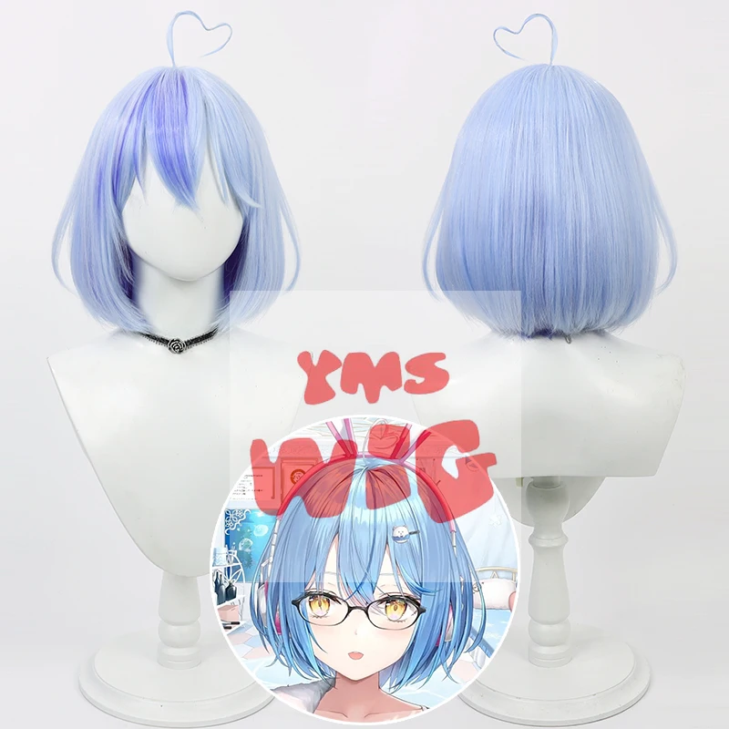 

Vtuber Hololive Yukihana Lamy Cosplay Wig Short Type Blue Mixed Synthetic Hair Heat Resistant Halloween Role Play Party Carnival