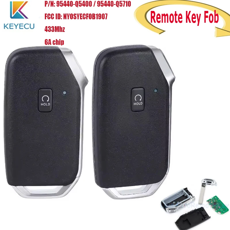 

KEYECU Smart Remote Key Fob for KIA Seltos 2021 2022 2023 2024 P/N: 95440-Q5400, 95440-Q5710 FCC ID: NYOSYECFOB1907 433Mhz 6A