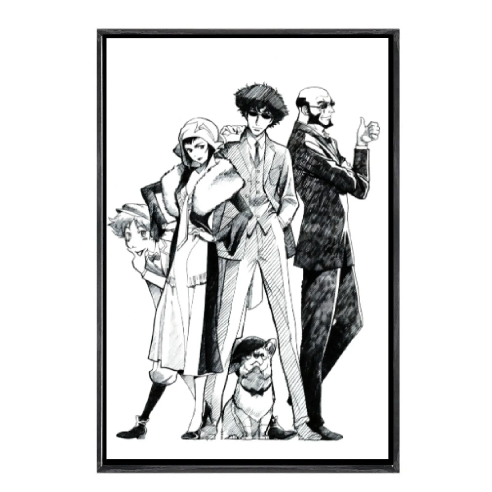 

Японская манга, многоразмерный холст, постер в двойной рамке, настенное искусство, ковбойский бибоп, домашний декор для гостиной, спальни