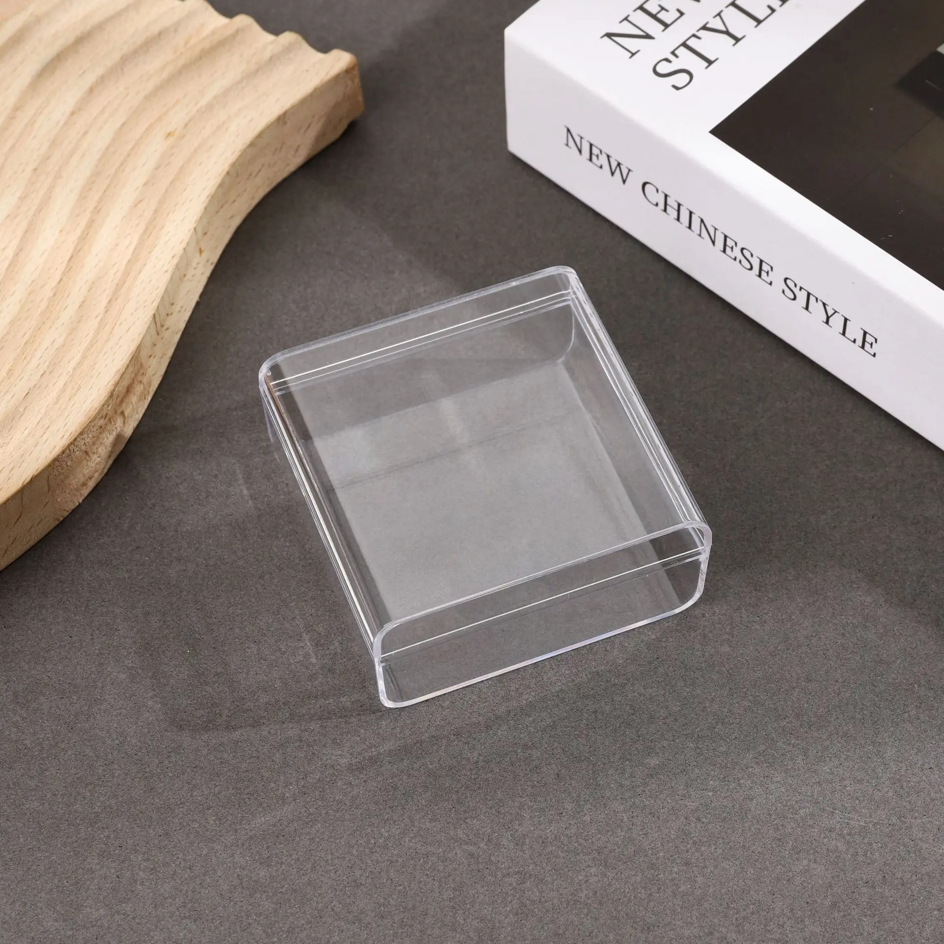 50pcs Square Transparent PS Plastic Storage Box For Display Mini Case Container Jewelry Beads Crafts Packaging Box