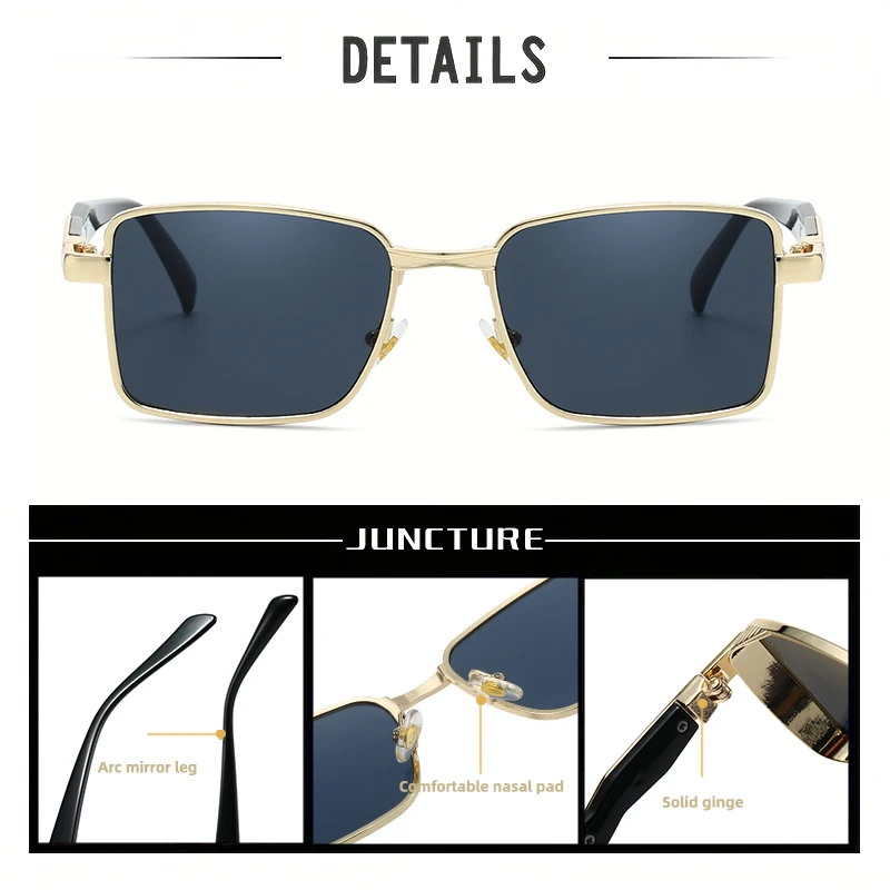 بسيطة موضة مربع النظارات الشمسية النساء الرجال Vintage الاتجاه العلامة التجارية نظارات شمسية الأعمال تخفيف الذكور الإناث نظارات واقية UV400