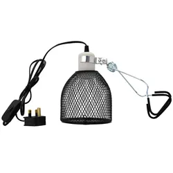 Reptile Heat Lamp Holder UVA UVB Terrarium Ceramic Heat Lamps Lampshade Holder Anti Hot Bracket Cage for Lizard Tortoise Snake