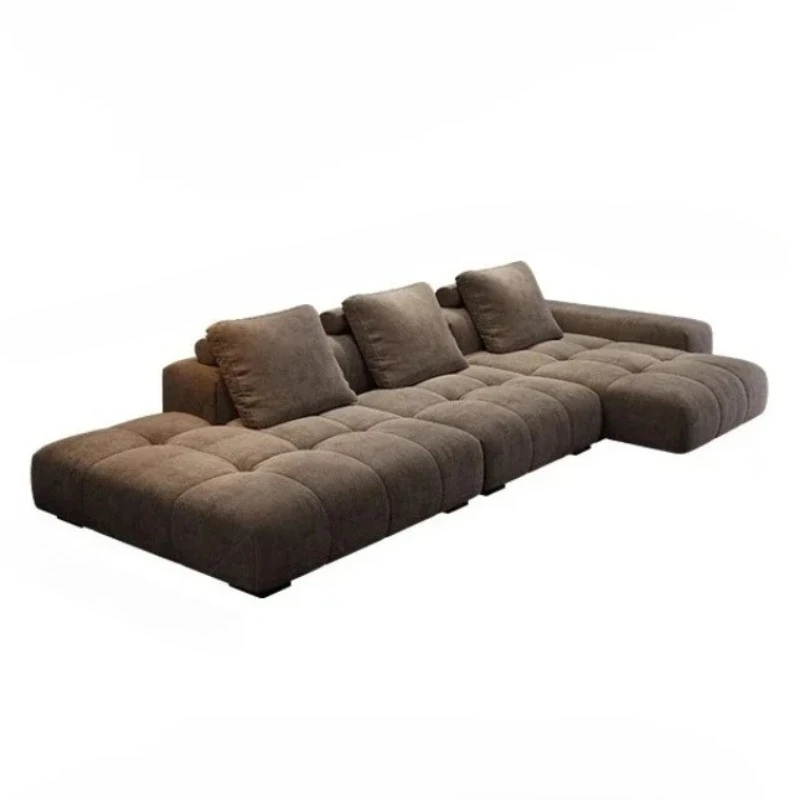 Modern Home Luxury Nordic Fabric Sofa Retro Cream Wind Straight Row Corner Size Apartment Living Room Module Sofa Combination