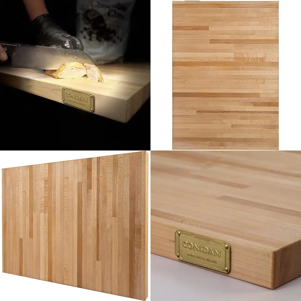 

18x25 Inch Hard Maple Butcher Block Countertop, Prefinished with Food-Safe Oil, Thick 1.5