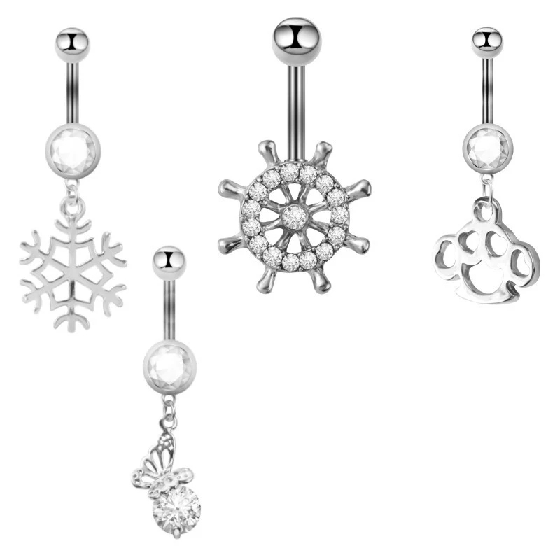 Creative Stainless Steel Belly Button Nail Pendant Accessory